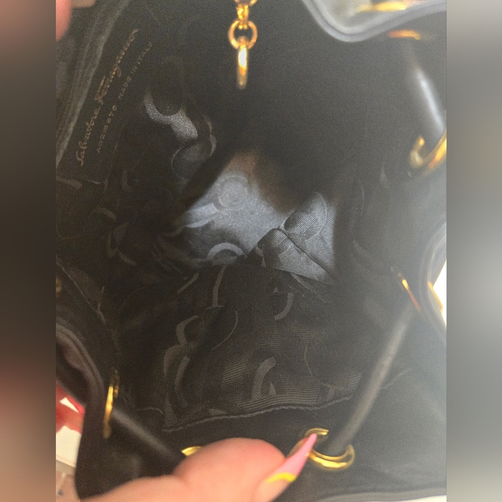 Vintage Salvatore Ferragamo Black Drawstring Leather Backpack - Picture 11 of 13